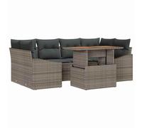 Generico Set Divano da Giardino 7 PCS Grigio Poly Rattan,Grigio,69.6kg,3358526