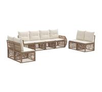 Generico Set Divano da Giardino 8 PCS Beige e Bianco Crema polyrattan,Mobili da Giardino,Set da giardino-3435393