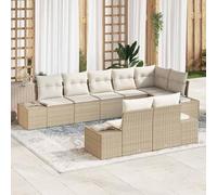 Generico Set Divano da Giardino 8 PCS Beige e Crema polyrattan,Beige,70.2kg,3347111