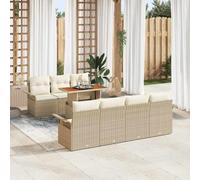 Generico Set Divano da Giardino 8 PCS Beige Poly Rattan,Beige,74.1kg,3358031