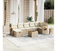 Generico Set Divano da Giardino 8 pz con Cuscini Beige in Polyrattan,Beige,64.7kg,3265538