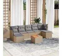 Generico Set Divano da Giardino 8 pz con Cuscini Beige Misto Polyrattan,Beige,64.6kg,3256108
