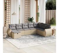 Generico Set Divano da Giardino 8 pz con Cuscini Beige Misto Polyrattan,Beige,64kg,3264205