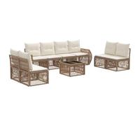 Generico Set Divano da Giardino 9 PCS Beige e Bianco Crema polyrattan,Mobili da Giardino,Set da giardino-3435396
