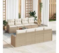Generico Set Divano da Giardino 9 PCS Beige Poly Rattan,Beige,69.8kg,3347428