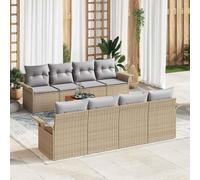 Generico Set Divano da Giardino 9 PCS Beige Poly Rattan,Beige,70.8kg,3347301