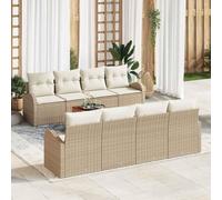 Generico Set Divano da Giardino 9 PCS Beige Poly Rattan,Beige,70.8kg,3347554