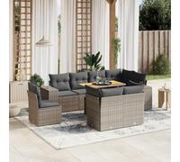 Generico Set Divano da Giardino 9 pz con Cuscini Grigio in Polyrattan,Grigio,86.8kg,3272733
