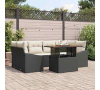 Generico Set Divano da Giardino con archiviazione 7 PCS Nero Poly Rattan,Mobili da Giardino,Set da giardino-3358525