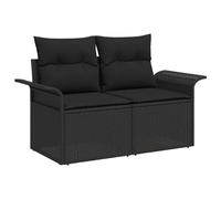 Generico Set Divano da Giardino con archiviazione 8 PCS Nero Poly Rattan,Nero,71.6kg,3358032