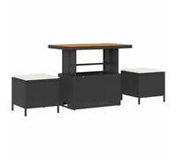 Generico Set Divano da Giardino con Cuscino 12 PCS Nero Poly Rattan,Nero,89.4kg,3362565