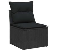 Generico Set Divano da Giardino con Cuscino 12 PCS Nero Poly Rattan,Nero,89.9kg,3362564