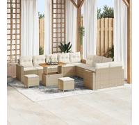 Generico Set Divano da Giardino con Cuscino 13 PCS Beige e Panna,Beige,105.6kg,3363626