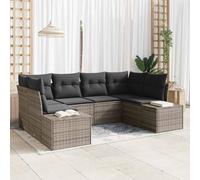 Generico Set Divano da Giardino con Cuscino 6 PCS Grigio polyrattan,Mobili da Giardino,Set da giardino-3347199