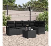 Generico Set Divano da Giardino con Cuscino 6 PCS polyrattan,Nero,49.2kg,3345373
