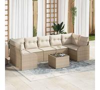 Generico Set Divano da Giardino con Cuscino 8 PCS Beige e Crema,Beige,70.8kg,3354290