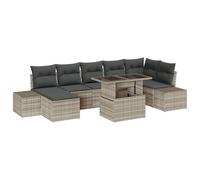 Generico Set Divano da Giardino con Cuscino 8 PCS Grigio Chiaro,Grigio Chiaro,71.4kg,3349228