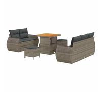 Genérico Set Divano da Giardino con Cuscino 8 PCS Grigio,Grigio,70.6kg,3363768