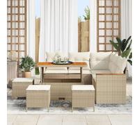 Generico Set Divano da Giardino con Cuscino Beige Poly Rattan,Beige,71.6kg,3365001