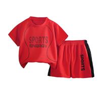 Generico Set Estivo Ragazzi,Completo Bambino Outfit Neonato Abbigliamento T-shirt e Pantaloncini Cotone Lino Maglietta di 2 pezzi con tuta da ginnastica Conforto garantito tutto il giorno