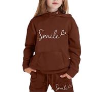 Generico Set Felpa e Pantaloni da Jogging per Ragazze A Maniche Lunghe Felpata Ginnastica Bambini Casual Pullover Tuta Ragazzi Abbigliamento Taglie Forti Autunno Inverno Regalo