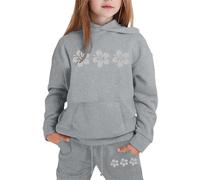 Generico Set Felpa e Pantaloni da Jogging per Ragazze,Set Casual Comodo Indossare Sport all'Aria Aperta Bambini Pullover Tuta con Svasati Inverno Autunno Regalo