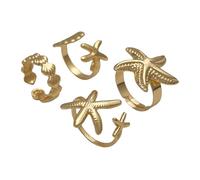 Generico Set gioielli alla con stelle marine regolabili aperti per le donne Abiti da spiaggia per giornate calde Lega d ' oro e argento Stili costieri Accessori per gioielli alla per giornate