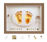 Generico Set Impronte Di Mani Per - Set Impronte Per, Cornice Per Foto In Legno Per Bambini, Improntes Mani E Piedi Per Bambini, Bottiglia Per La Raccolta Dei Capelli Fetali, Ricordo Del Bamb
