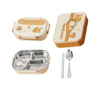 Generico Set Lunch Box In Acciaio Inossidabile - Box Microonde A 4 Scomparti Con Per Zuppa, Borsa Termica, Bacchette Cucchiaio | Pasti Di Viaggio Per L'ufficio Scolastico Del Panda Capibara Del F