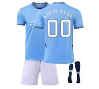 Generico Set Maglia Calcio Bambino, 2024/2025 Completo Calcio Ragazzo Personalizzabile con Pantaloncini e Calzettoni Allenamento T-Shirt Calcio Ragazzi e Adulto Uomo