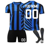 Generico Set Maglia da Calcio per Bambino 2024casa/visitatore Personalizzata Stampato con Nome e Numero Ragazzi CalcioAllenamento T-Shirt con Calze e Pantaloncini Completo Calcio Bambina Uomini