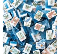 Generico Set Mahjong americano a tema oceano blu a 4 strati, 160 pezzi, for principianti