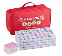 Generico Set Mahjong Americano Rosa, Set Di 166 Piastrelle Mahjong Piastrelle Mahjong Americane Da 1,2 Pollici, Leggere E Portatili For Riunioni Di Famiglia