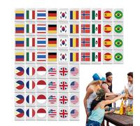 Generico Set Mahjong da viaggio,Set giochi Mahjong | Piastrelle per di gioco con motivo a bandiera 65 pezzi - Giochi da tavolo per famiglie Fuga al mare, Giochi per feste in famiglia di tessere per