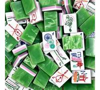 Generico Set Mahjong, set di piastrelle Mahjong con piastrelle incise in acrilico a 4 strati da 160 pezzi