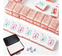 Generico Set Mahjong, set di tessere Mahjong a temi multipli con borsa for il trasporto, dadi