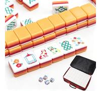 Generico Set Mahjong, set di tessere Mahjong a temi multipli con borsa for il trasporto, dadi