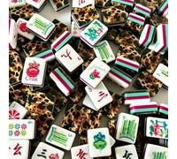 Generico Set Mahjong, set Mahjong americano acrilico a 4 strati con 160 tessere, 4 dadi