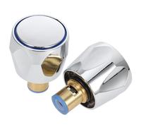 Generico Set Maniglia Rubinetto in Ottone ABS per Vitone Bagno | Rosso per Acqua Calda, Blu per Fredda, Due Pezzi Viti e Pulsanti in Plastica