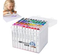 Generico Set Marcatori per Adulti - Marcatori per Libri da Colorare con 80 Tonalità Vivaci | Doppia Punta Asciugatura Rapida per Casa Scuola Asilo Laboratori Artistici Insegnanti Bambini Kit Creativo