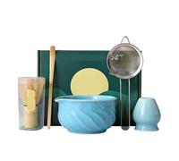 Generico Set matcha, ciotola, supporto for frusta da tè, mixer, for gli amanti, strumenti di preparazione(Ivory)