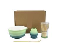 Generico Set Matcha in ceramica da 4 pezzi con strumento for ordinare il tè ciotola for la bocca(Green)