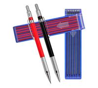 Generico Set Matite Meccaniche da Carpentiere 20 MM con Ricariche Nere e Rosse Portamine Automatico Multifunzione per Falegnameria Strumento Preciso e Portatile per Marcatura