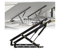 Generico Set Meccanismo Di Sollevamento Del Letto, Capacità 66-198 Libbre, Molla A Gas Pneumatica For Box Contenitore, Cerniera Telaio Pieghevole, Progetto Fai Da Te Salvaspazio(Black,150cm/59inch)