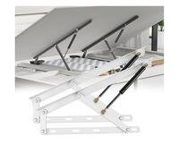Generico Set Meccanismo Di Sollevamento Del Letto, Capacità 66-198 Libbre, Molla A Gas Pneumatica For Box Contenitore, Cerniera Telaio Pieghevole, Progetto Fai Da Te Salvaspazio(White,63cm/24.8inch)