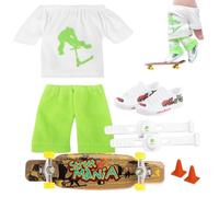 Generico Set mini scooter per dita | Mini Finger Skateboard con pantaloni e scarpe | Giocattoli di gioco del regalo di compleanno dei bambini di Halloween Party Favor
