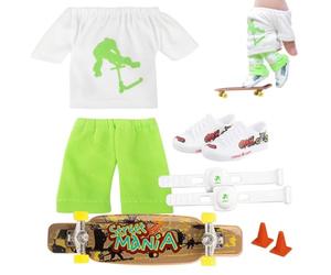 Generico Set mini scooter per dita | Mini Finger Skateboard con pantaloni e scarpe | Giocattoli di gioco del regalo di compleanno dei bambini di Halloween Party Favor
