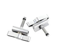 Generico Set Morsetto Cerniera, Compatibile con Brompton, Bici Pieghevoli | Lega di alluminio 7075, lavorazione CNC, nero argento, 2 C-clamps + 2 leve
