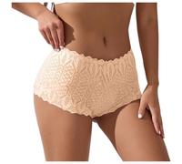 Generico Set Mutande Donna - Slip Bikini in Pizzo da Donna Vita Media con Sollevamento dei Glutei A Forma di Foglia Traspirante Taglie Forti