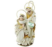 Generico Set Natività Artigianale in Stoffa Tessuto BIANCA e ORO Ricamata a mano Presepe Statuine ALTE LUSSO Sacra Famiglia Idea Regalo Personaggi h. 40 cm Giuseppe Maria Gesù bambino